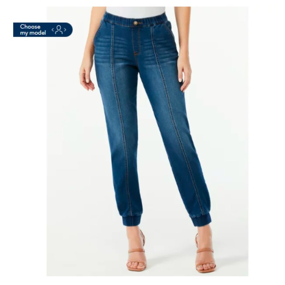 Sofia Jeans by Sofia Vergara Women's Paula Knit Denim Joggers